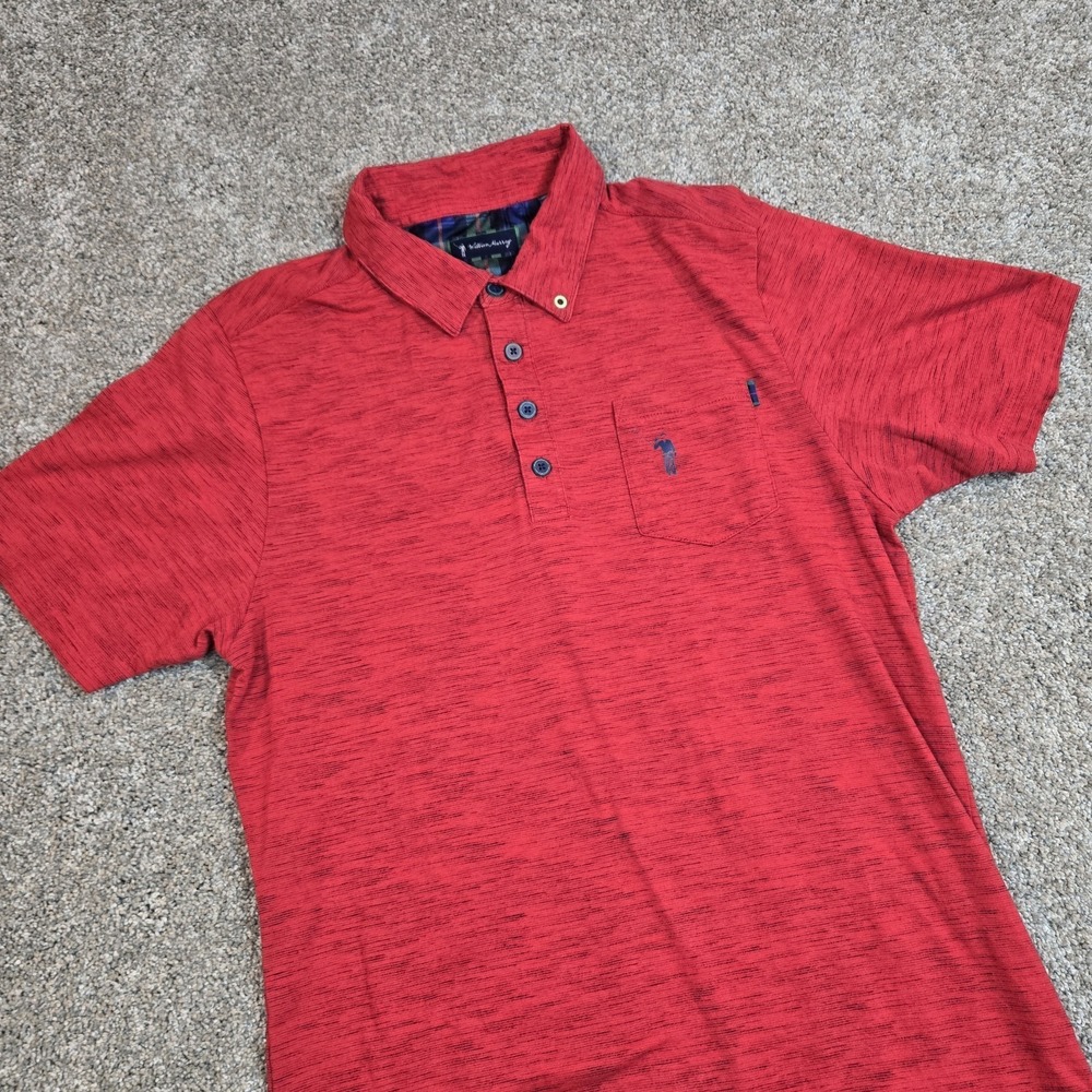 William Murray Golf Polo Shirt Red Short Sleeve Men's Size Medium Stretchy